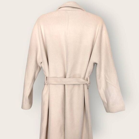 Commense Womens Coat Sz Large Cream Knee Length Trench Glamcore Classicore - Picture 12 of 15